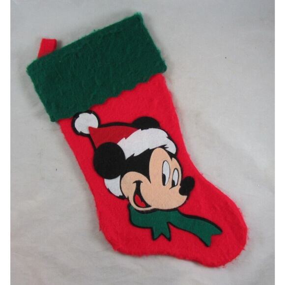 Disney Mickey Unlimited Mickey Mouse Applique 18" Plush Christmas Stocking - Picture 1 of 7